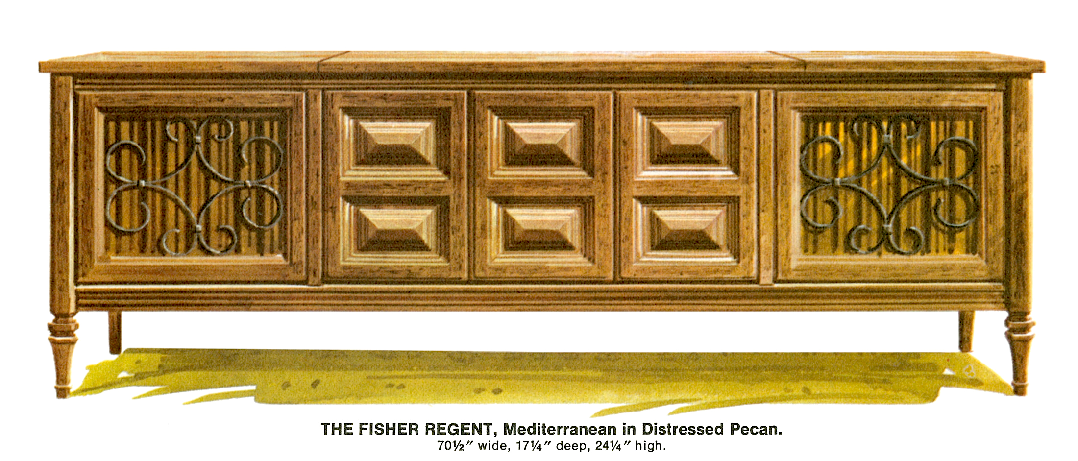 1967 Fisher Regent R-592-MD Mediterranean Console